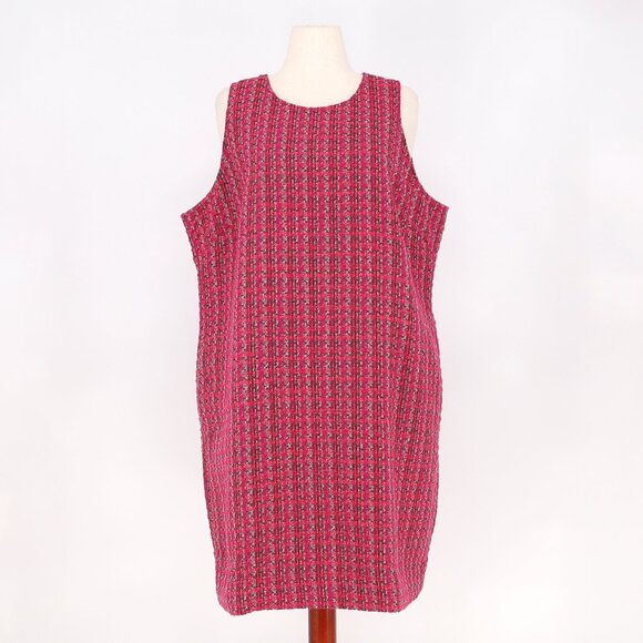 NWT J.CREW FACTORY Pink Tweed Shift Dress Sleeveless Size 20 - Picture 3 of 10